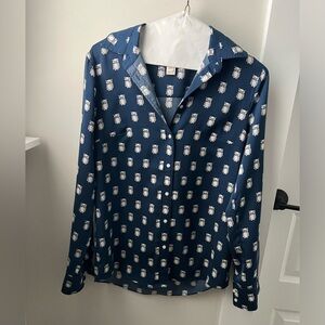 J. Crew Owl Print Blouse